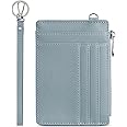 VOGARD Small Wallet for Women RFID Leather Credit Card Holder Slim Wristlet Keychain Wallet with Zipper Pocket (Blue)…