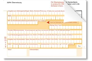 ‎LITFAX Litfax SEPA Überweisungsträger, 100 Stück - DIN A6, 2-fach mit Durchschlag, Leicht zu trennen, selbstdurchschreibend - Bankneutral für Überweisungen in Deutschland