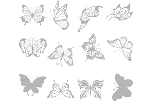 ASFINS Pegatinas de ventana anticolisión, 24 piezas de pegatinas de ventana de mariposa con formas de mariposa para detener a los pájaros que vuelan hacia las ventanas