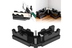 XUZIE 2-in-1 Mitre Measuring Cutting Tool, Bevel and Mitre Box, Measuring and Sawing Mitre Angle Finder 85-180° for Pipeline Installation Woodworking Tool and Home Renovation (Black)