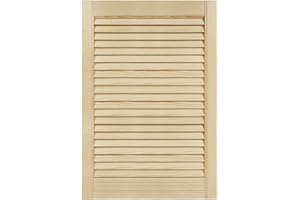 DecoMeister Puerta de Lamas Tipo Persiana de Lumbrera de Celosía de Madera Maciza de Pino Para Armarios Frente de Mueble con Listones Abiertos de Dimensiones 494x720 mm Producto Individual