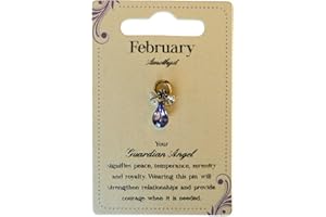 Guardian Angel February Birthstone Angel Pin With Gem Stone Sentimental Gift Idea