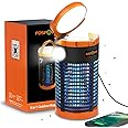 FosPower Bug Zapper Outdoor (5-in-1) 3300V Mosquito Zapper with 29600mWh Power Bank, Flashlight, Reading Light, SOS Signal for Camping Essentials, Backyard, Camping, Patio