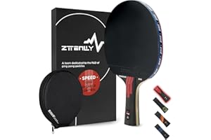 ZTTENLLY Ping Pong Paddle with Carbon Technology | Performance-Series,7-ply Finest Blade, Expert Speed/Edge/Balance, Thicker Protector Case | Table Tennis Racket for Professional or Training Play…