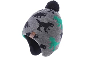 AHAHA Wintermütze Mädchen Earflap Beanie Pompon Strickmützen