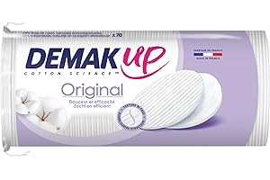 Demak'Up Original - 70 discos de algodón desmaquillantes, ovales, 7 x 9 x 20 cm