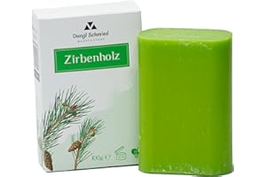 ‎DUNGL SCHMIED Dungl Schmied feste Seife Zirbelkiefer- Handmade Soap - Naturseife ohne Palmöl - Pflegeseife - Körperseife für alle Hauttypen - milde Peeling Seife handgemacht - Seifenstück mit natürlichem Duft