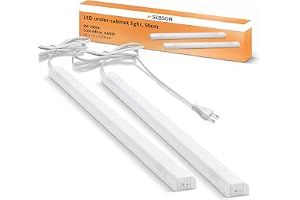 SEBSON LED Ljuslist 8W 700lm neutral vit 4000K - Underskåp ljus Kök 50cm Set av 2 - Underbyggnad lampa med kontakt och strömb