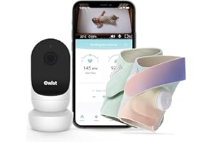 Owlet Monitor Duo 2 - Cam 2 and Smart Sock 3 - Baby Monitor with HD Video Camera - Night Vision and Audio - Track Heart Rate, Oxygen and Sleep Trends (0-18 months) - Mint Green and Forever Rainbow