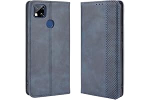 ILING Funda para Xiaomi Redmi 10A/Xiaomi Redmi 9C/Xiaomi Redmi 9C NFC Funda, Magnética Premium PU/TPU Cuero FILP Case Cover con Soporte/Tapa Tarjetas, Leather Folio Carcasa con Billetera (Azul)