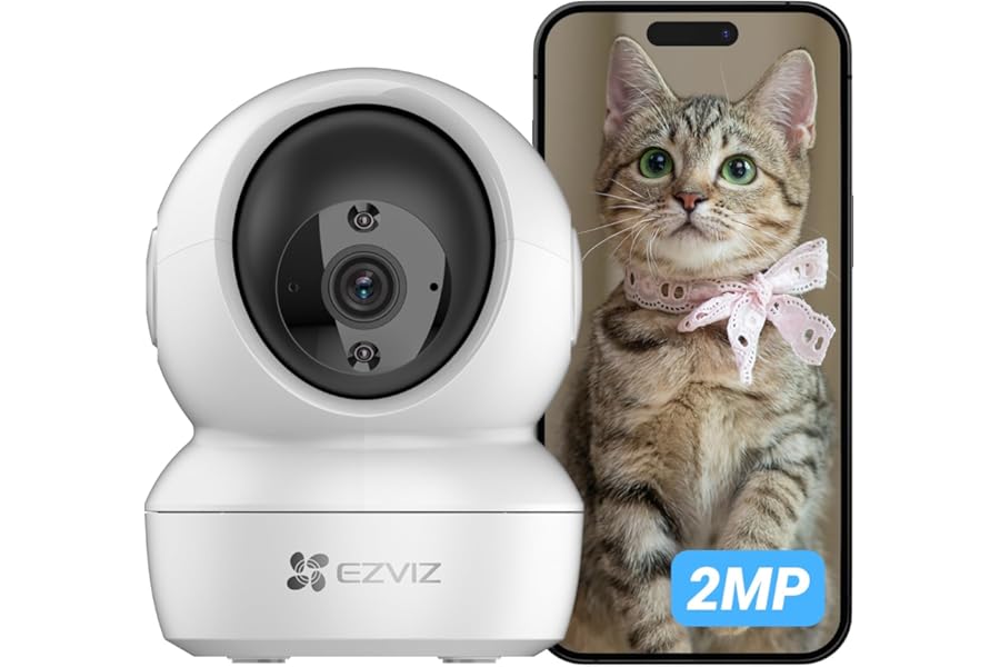 EZVIZ C6N Wi-Fi Camera Indoor 1080p Indoor Surveillance Pan/Tilt/Zoom Compatible with Alexa, 360° Rotation, Night Vision, Motion Tracking and Bi-directional Audio
