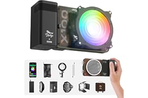 ZHIYUN MOLUS X100 RGB Pro V2 Versión Mejorada, luz de Video LED de 100 W con App [Oficial],luz Continua de Estudio COB portátil,Iluminacion Video Continua con CRI ≥95 de 2500 K a 10 000 K, TLCI ≥97