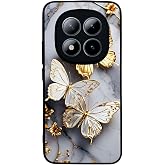 BG AKSESUAR Xiaomi Redmi Note 15 Pro ile Uyumlu Yaldız &Ccedil;i&ccedil;ek Desenli, Mat Siyah, Yumuşak Silikon, Şok Emici Koruyucu Kılıf