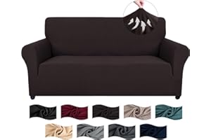 CYCMACO Copridivano 2 Posti Con Braccioli, Copridivani Elasticizzato Antiscivolo, Universale Moderno Copri Divano Antigraffio, Sofa Cover Antimacchia, Lavabile In Lavatrice, Caffè