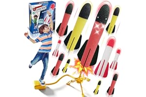 HATFRYF Space Rocket Launcher for Kids, Garden Games Rockets and Multi Player Adjustable Catapult Launcher Stand, Birthday Gift Toys for Kids Boys Girls Age 3 4 5 6 7 8 + Years Old