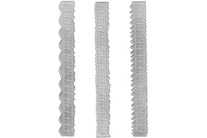 LGEGE Unregelmäßiges Büttenkantenlineal, 3-teiliges Set, 22,1 cm, Papierreißlineal zum Schneiden von Papier auf gewellte Linien, gezackt, dekorative Kanten für Scrapbooking-Dekoration