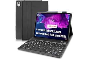 YEEGNAR Funda Teclado para Tableta Lenovo Tab P11 2021 y P11 Plus 2021 TB-J606/TB-J607 Español Ñ Teclado 11 Pulgadas Protectora SlimShell con Inalámbrico Magnético Desmontable Negro