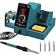 KEYTAPE Soldering Staion 60W,200℃-480℃ Smart Temperature Control 6 Seconds Rapid Heating Soldering Iron Station Soldering kit with Solder Bracket,Heat- Resistant Sponge