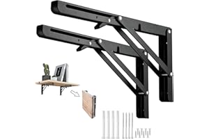 Barley Ears Wspornik do półek, 2 szt. 25 cm składane wsporniki do półek, wytrzymały metalowy wspornik, montowany na ścianie, wspornik do półek na książki, krzesło stołowe, oszczędność miejsca