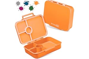 My Vesperbox Bia - Bento Box dla dzieci - nowość - wzmocnione zamknięcia - szczelne i wolne od BPA - bardzo wytrzymałe - pudełko na lunch - idealne do przedszkola i szkoły (morelowy)