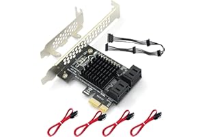 Xdingjiala Tarjeta controladora de PCI-E a SATA 3.0, Tarjeta de expansión de 4 Puertos SATA III a 6 Gbps, Compatible con Ranura PCI Express (1 x 4 x 8 x 16 x) para Windows 10/7/8/XP/Linux