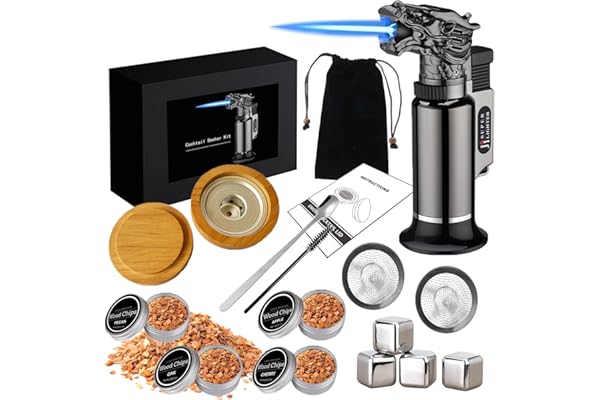 RoseFlower Kit de Fumeur Cocktail, Nostalgia Smoker Kit pour Whisky, Boissons, Bourbon, Steak, Poisson et Fromage - Nourriture et Boissons Infusées de Fumée - Cadeau pour Mari, Père, Hommes #2