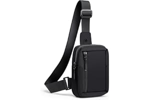 Lidxfeo Antykradzieżowa torba na ramię, wodoodporna, mała, wielofunkcyjna torba na klatkę piersiową, męska, na wędrówki, podróże, jogging itp, czarny