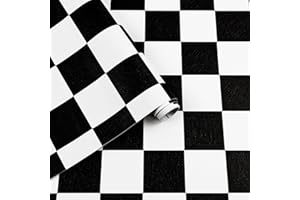 ARTHOME WALL DECOR Arthome Nera Bianca Adesiva Carta da Parati, 44cmx3m Mosaico Scacchiera Contatto Moderna Autoadesiva Impermeabile Carta da Parati in Vinile Decorativo per Soggiorno Camera Letto Armadio