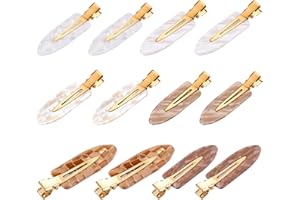 XTHROTSENK 12 Stück Keine Biegung Haarspangen - Haarclips, Nahtlose Haarspangen, Make Up Haarclips, Acrylharz Flache Haarklammern, Bunte Haar Clips - Haar Styling Haarschmuck