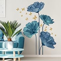 SHUCHING Adesivi Murali 3D Fiore Oro – 2 Fogli 30x90 Cm, Decorazione Parete In Vinile Autoadesivo Per Soggiorno, Cucina, Bagno, Cameretta