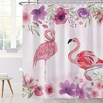 Frohe Weihnachten Duschvorhang Mit Rosa Flamingo & Geschenken – Weihnachtsdeko Fürs Badezimmer, 183x183 Cm