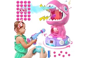 EagleStone Remote Control Dinosaur Shooting Toys for Boys &Girls, Electronic Moveable Shoot Game with Spay, Auto Scoring, Light & Sounds,Party Favors, Carnival Games,Toys for Kids 6 7 8 Year Old