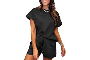 Veriliss 2 Pezzi Donna Estivo In Maglia A Coste Pigiama Set Costumi Sportivi Costumi Per Il Tempo libero Set