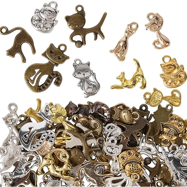28 Pièces Breloques Chat Émail - 14 Styles Breloques Mignonnes Pour Bijoux, Bracelets Et Créations Artisanales