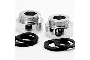 BLUMKRAFT Set di 2 adattatori per rubinetto F28 - M22 in metallo massiccio ottone argentato 28 mm femmina 22 mm maschio (F28-M22/M22-F28)