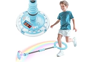 HOT BEE Bola de Salto de Tobillo Juguete Niña 6 7 8 9 10 11 Años Recargable Skip It Luminoso Regalos Niña Juegos Niñas Bola Saltarina Para con Conteo de Vueltas Conteo de Calorías Conteo de Tiempo Azul Claro