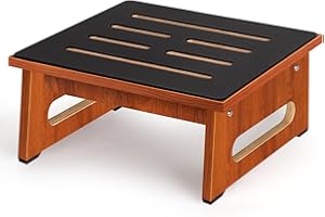 RAYLOVE EIN hölzerner Tritthocker 6,9 Zoll für Erwachsene und Senioren mit Rutschfester Gummiauflage, für drinnen und draußen, tragbare hölzerne Aufstehhilfe für Bad, Küche, Nachttisch und mehr (Nussbaumholz)