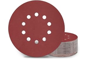 KONGMING Dischi Abrasivi 225 mm 25 pezzi 10 Fori Grana P320 Rotondi di Carta Vetrata per Levigatrici a Collo Lungo Smerigliatrici per Cartongesso Parete e Levigatrice a Soffitto