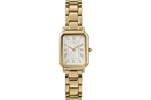 Timex Zegarek Damski Trend 21 mm, Pasek ze Stopu w Kolorze Złotym, Biała Tarcza, Obudowa w Kolorze Złotym TW2Y01200