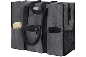 TOPDesign Praktische wasserdichte Tragetasche mit 13 Außen- und Innentaschen, Reißverschluss oben und dickem Stützboden