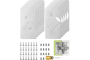 HEUCHAEY 10 Piezas Placa Reparación Bisagra,Artefacto de Reparación de Bisagras,Acero Inoxidable Armario Placa Con tornillo y destornillador para muebles de madera,cocina,armarios,muebles