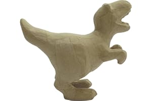 Décopatch - Ref SA215C - T-Rex Dinosaur - Papier Maché Object to Decorate - 18 x 9 x 16cm - Decorate with Décopatch Papers & PaperPatch Glue, Glitter, Paints , Brown