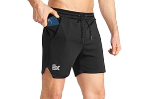 BROKIG Men's Lightweight Gym Shorts, Quick Dry Sport Workout Training Fitness Running Shorts Men with Zip Pocket