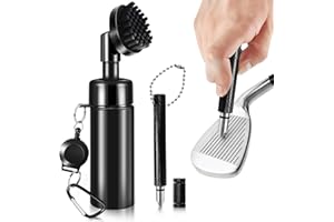 DHFUCNKO Pro Golf Club Cleaner Brush with Retractable Clip with Golf Groove Sharpener Tool Suitable for U & V-Grooves 8 Inches ,Golf Water Brush Hold 5oz of Water Perfect Golf Accessories for Men/Women