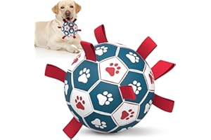 HETOO Piłka dla psa, zabawka dla psa, piłka z uchwytem, interaktywne holowanie na wojnę, woda, piłka dla psów, zabawka, prezent urodzinowy dla małych/średnich psów (20 cm, czerwono-niebieska)