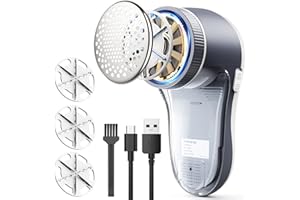 POPCHOSE Lint Remover, Bobble Remover for Clothes, Rechargeable Fabric Shaver, Electric Woolen Jumper Debobbler, Clothes Defuzzer for Sweater, Fuzz Remover for Knitwear, Sofa, Couch