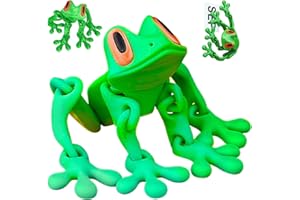 TELAOBAN Decoración de Rana magnética, Decoración De Ranas Articuladas Impresas En 3D, Divertidas Ranas Magnéticas, Imán Rana para con múltiples articulaciones, para decoración del hogar, Escritorio