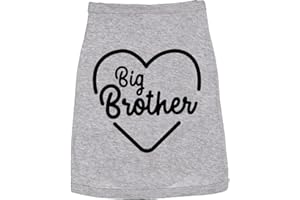 CRAZY DOG TSHIRTS Dog Shirt Big Brother Cute Clothes for Family Pet (Heather Grey) - XXL