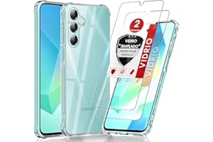 LeYi Funda para Samsung Galaxy A16/A 16 4G/5G 5 G con [2-Unidades] Cristal Templado, Carcasa Armor Silicona Soft Skin TPU Case Antigolpes Cover, Transparente