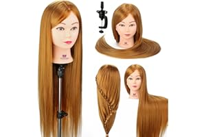 NEVERLAND BEAUTY & HEALTH Teste studio, Neverland Beauty 30 "100% fibra sintetica testa di formazione dei capelli parrucchiere pratica manichino manichino bambola con morsetto stand